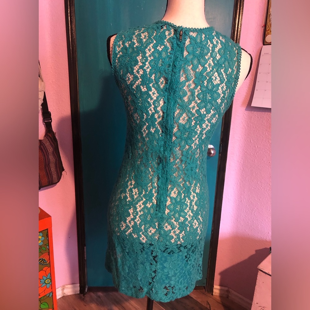 3/$12 Turquoise Boho Lace Dress/ Bikini Cover - Picture 5 of 7